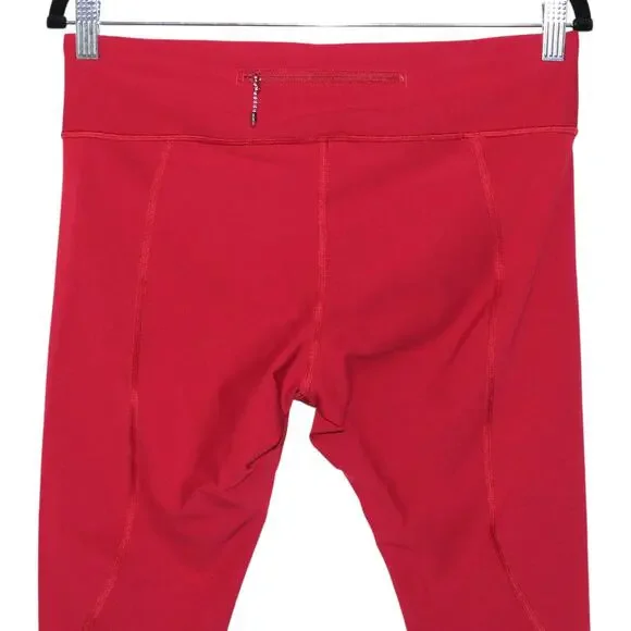 Lululemon Tight Stuff Tight Red and Silver Reflective Print Size 10
